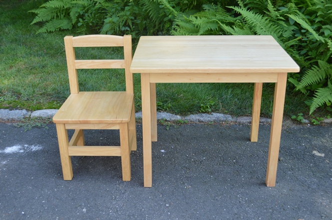 Child's Wooden Table and 2 Chairs