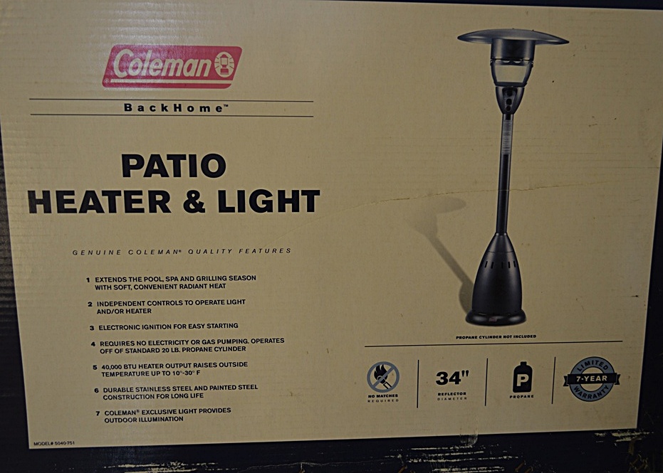 Coleman Patio Heater and Light - Never Used