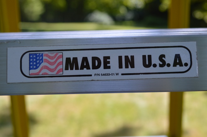 Werner and Keller Yellow Folding Fiberglass Ladders