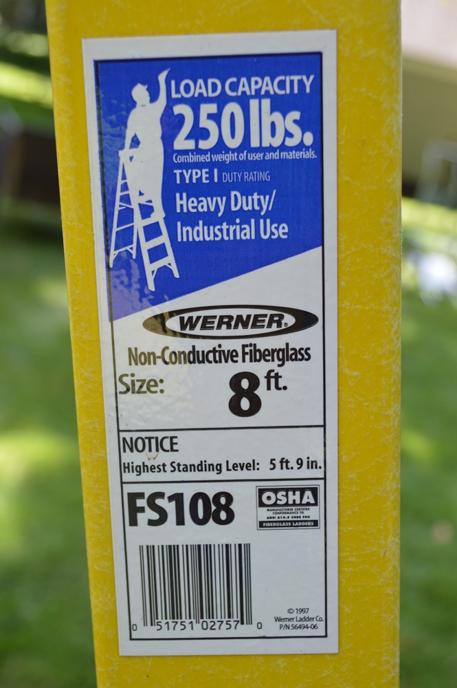 Werner and Keller Yellow Folding Fiberglass Ladders