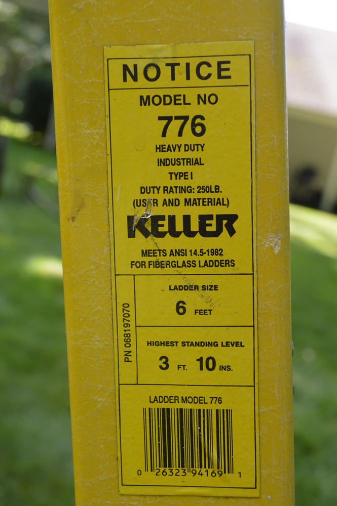 Werner and Keller Yellow Folding Fiberglass Ladders