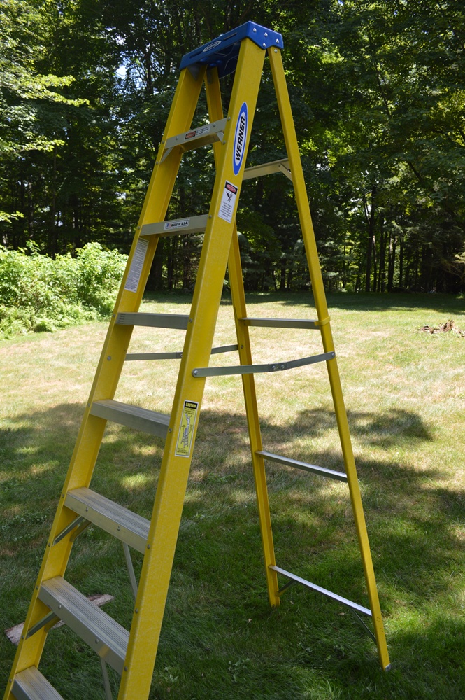 Werner and Keller Yellow Folding Fiberglass Ladders