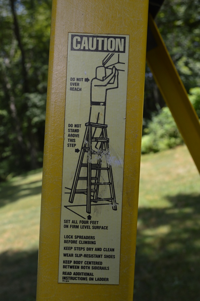 Werner and Keller Yellow Folding Fiberglass Ladders