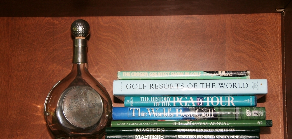 Golf Books and Decanter 