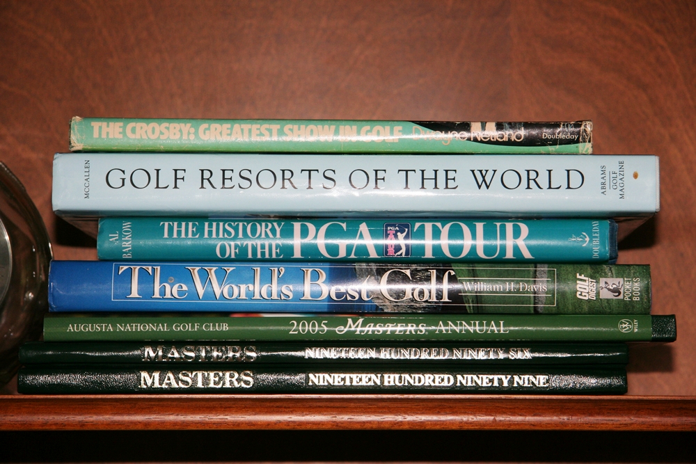 Golf Books and Decanter 