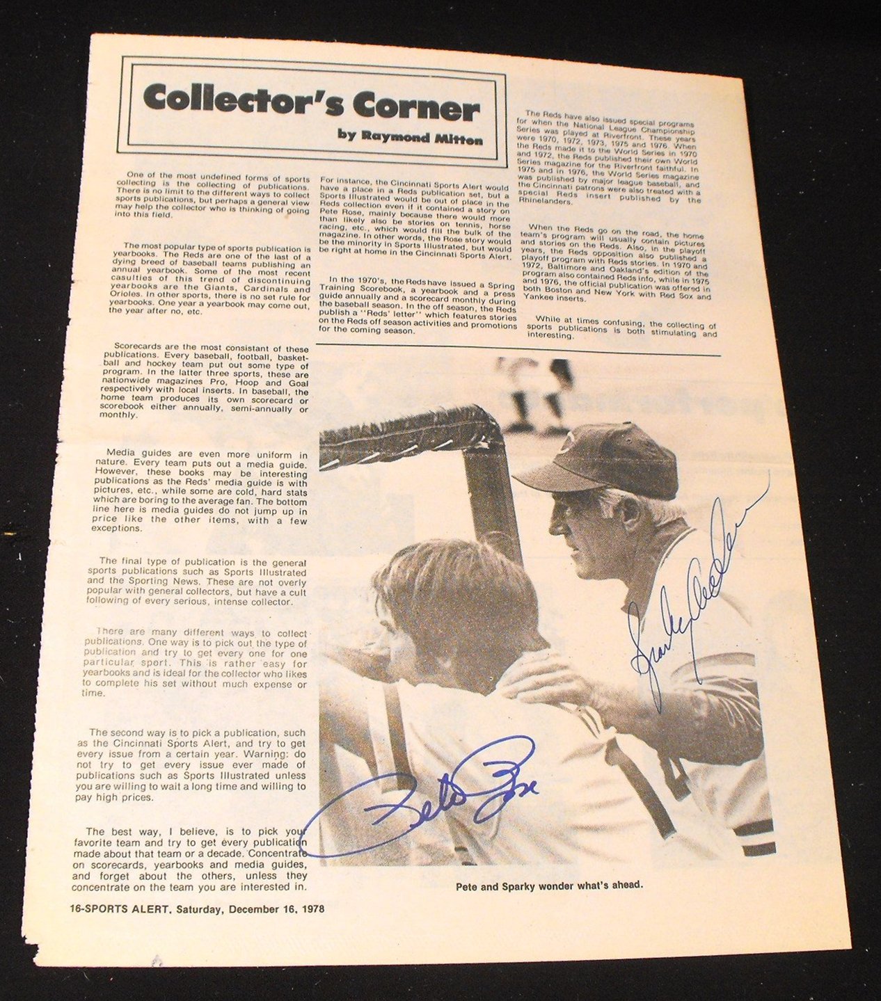 Cincinnati Reds Alert Baseball Magazines Signed By Rose, Bench, Anderson, & Knight