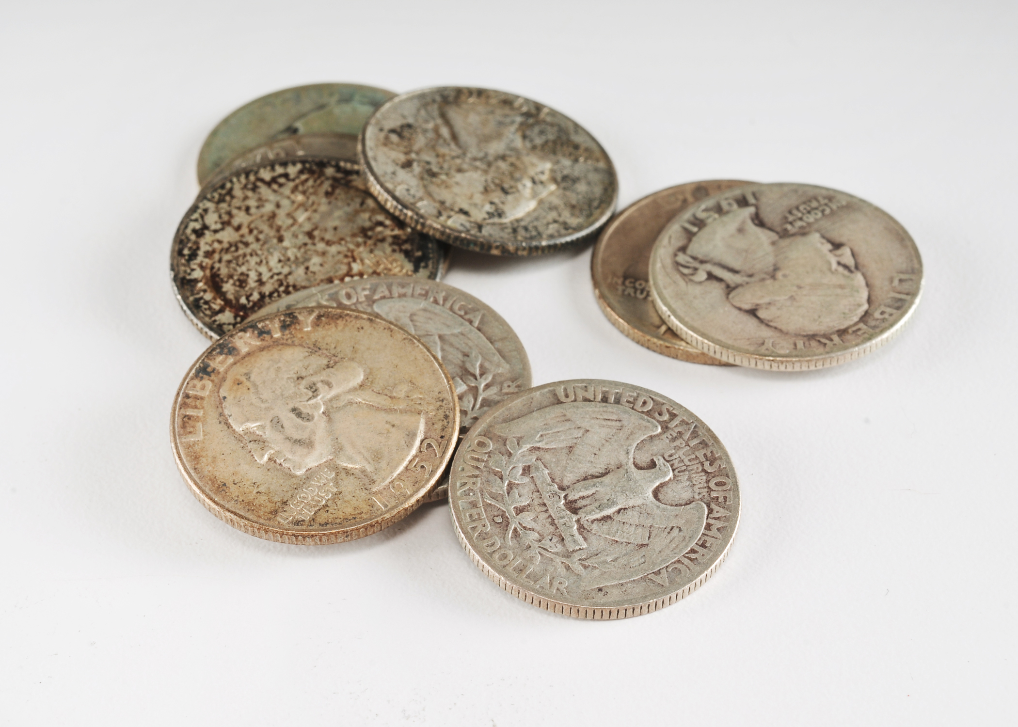 Group of (10) George Washington silver quarters including the following: 1936, 1942, 1944, 1945, 1946, 1951, 1951 D, 1952, 1952 D, and 1953 D