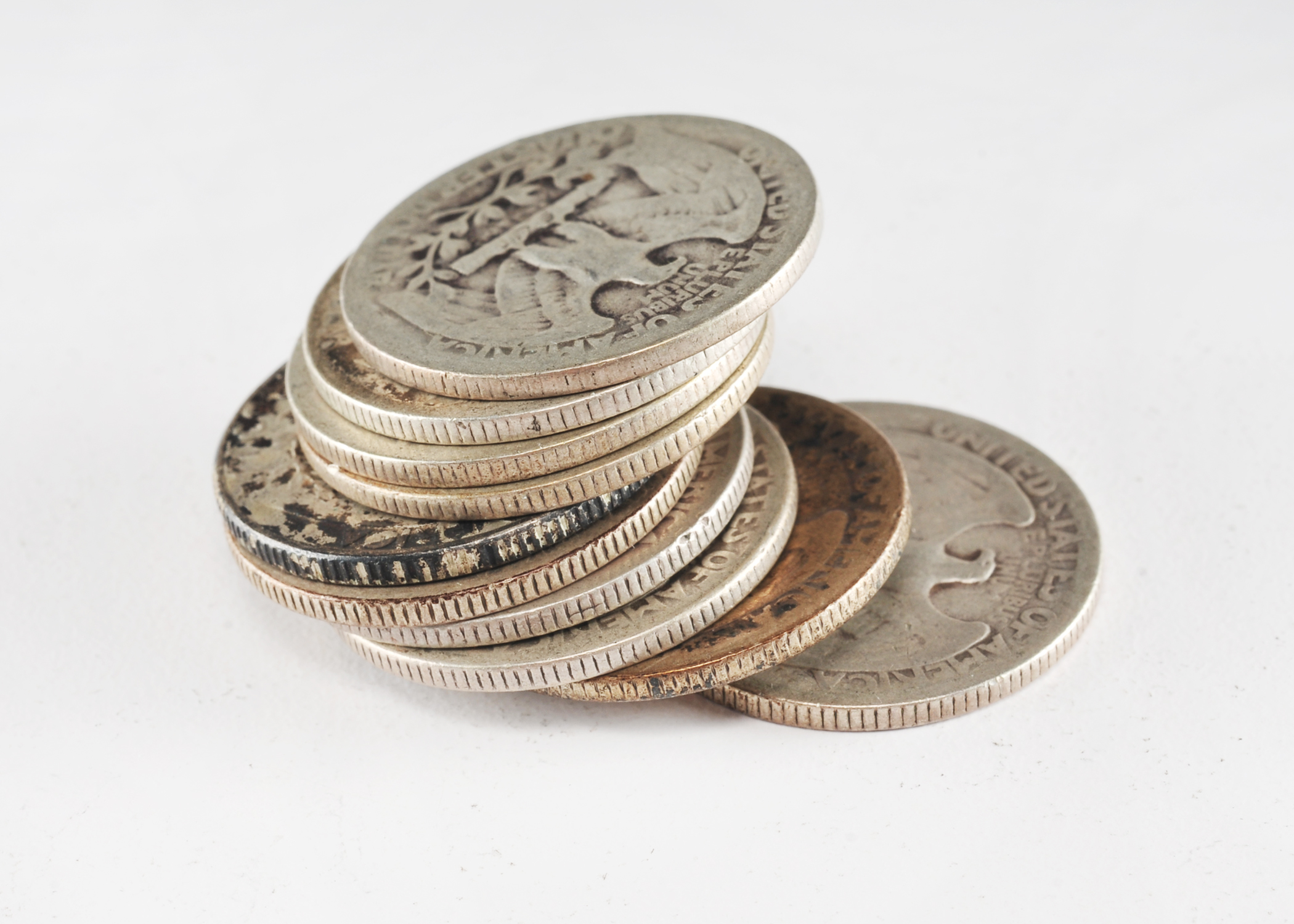 Group of (10) George Washington silver quarters including the following: 1936, 1942, 1943, 1944, 1945, 1945 S, 1946, 1947, 1947 D, and 1947 S