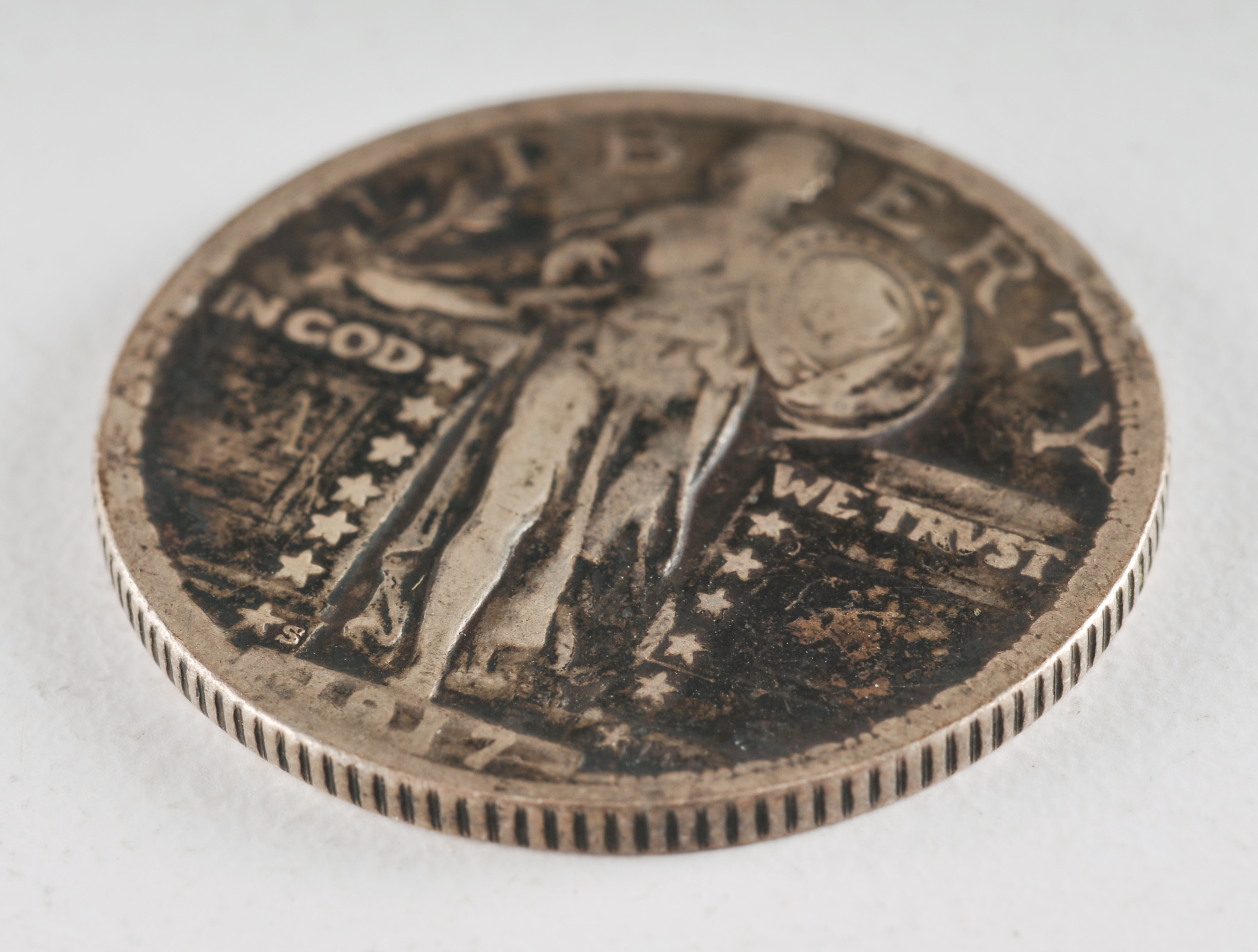 1917 S silver Barber quarter