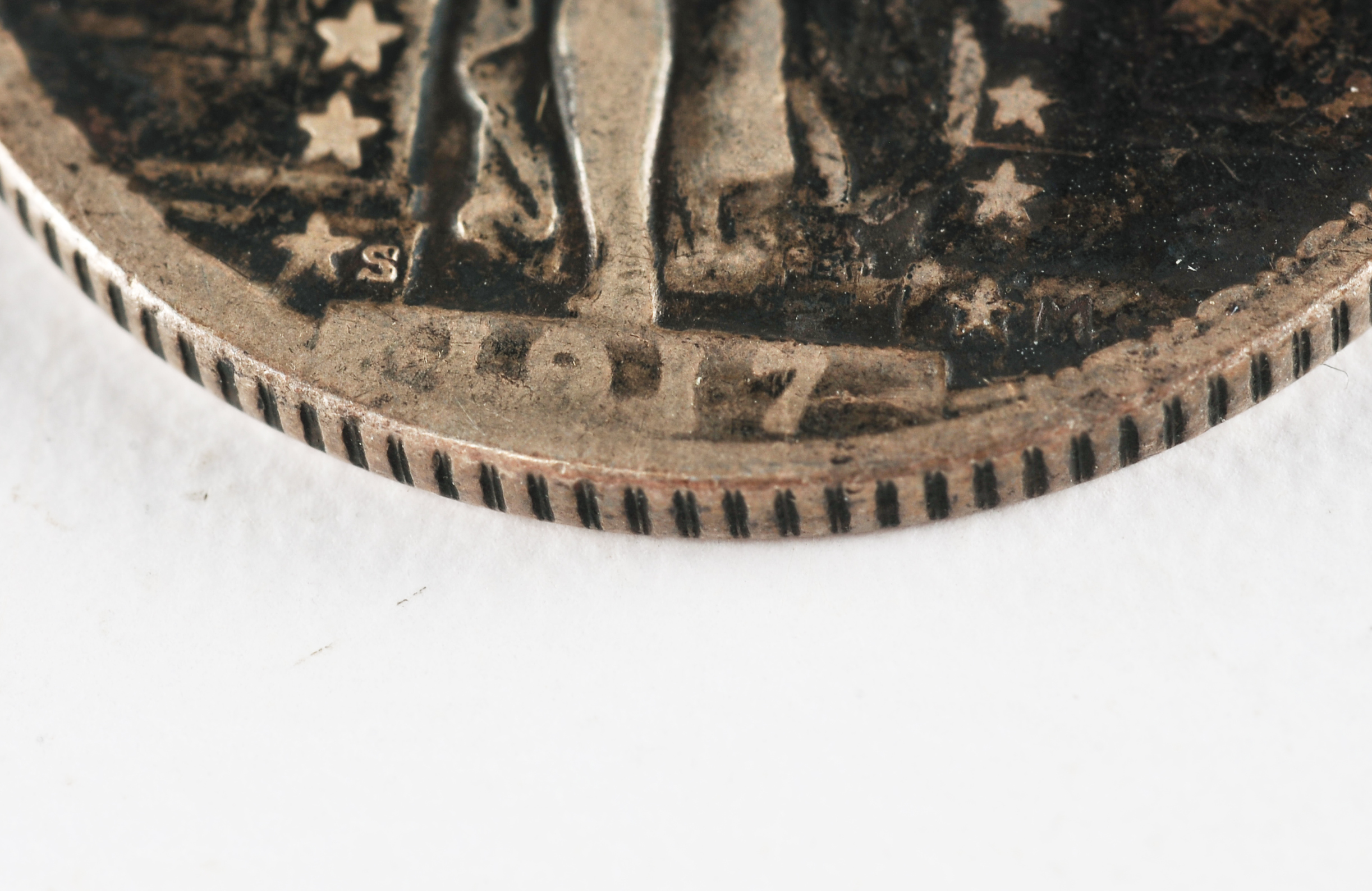 1917 S silver Barber quarter