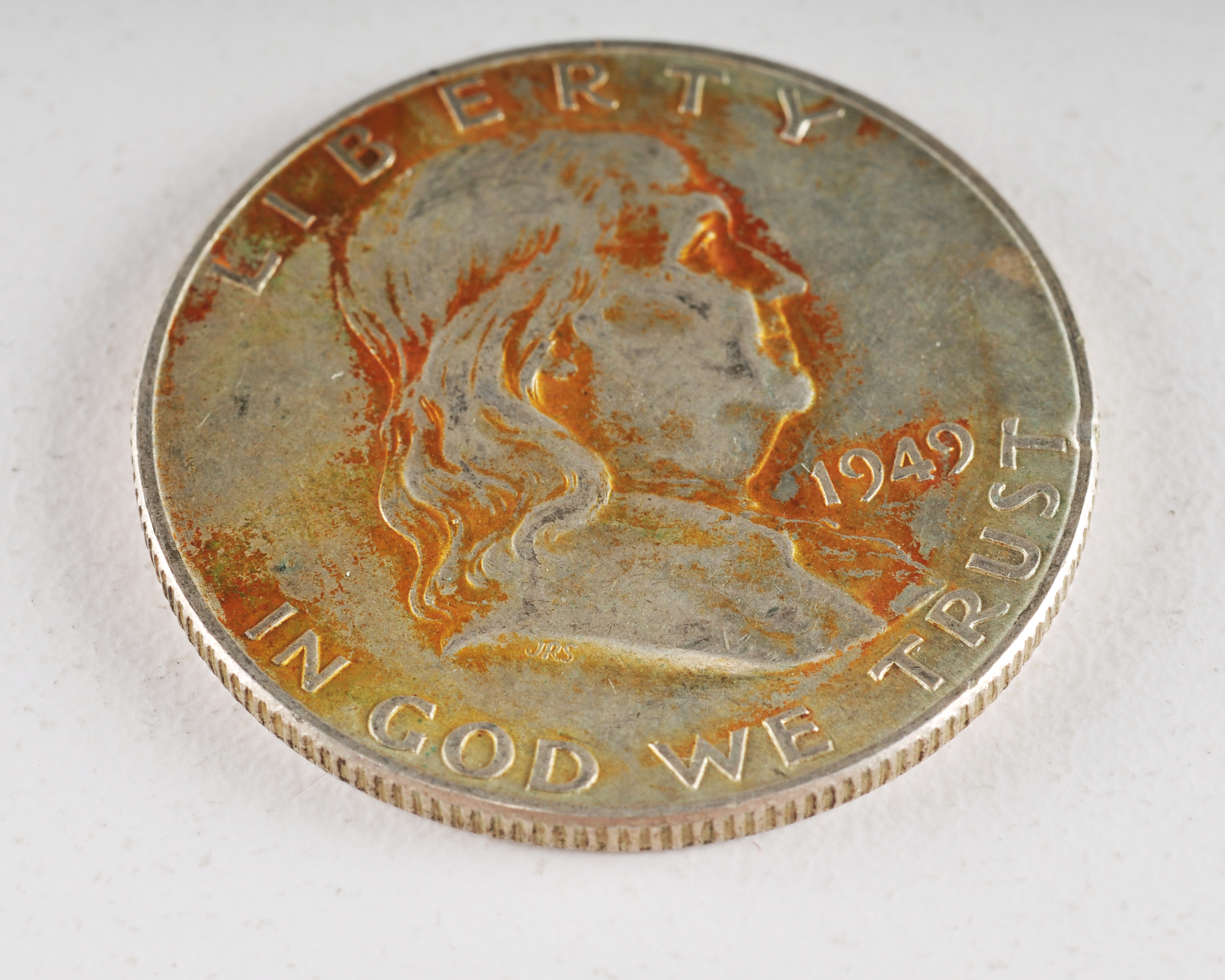 Group of (4) Franklin silver half dollars including the following: (1) 1948 D, (2) 1949 D, and (1) 1949 S