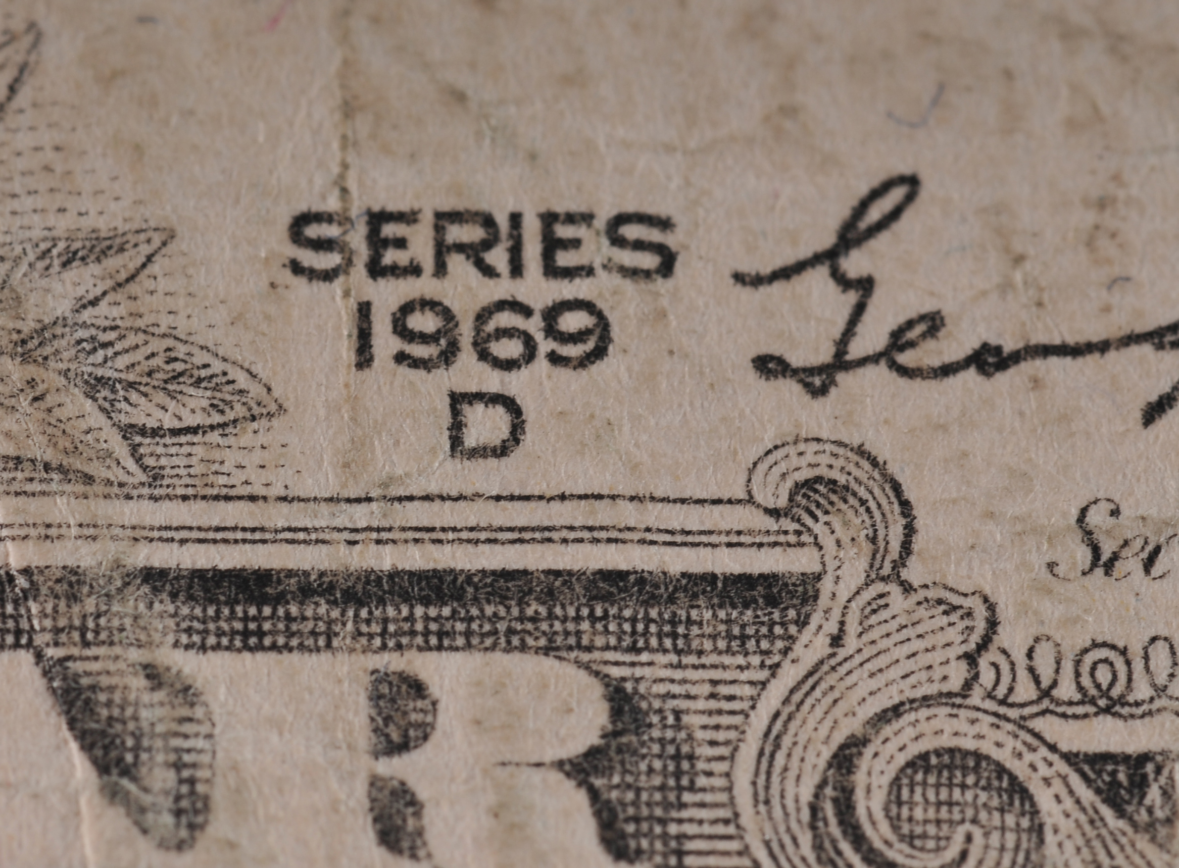 Group of (3) Green seal one dollar federal reserve notes including the following: 1969 D, and (2) 1981