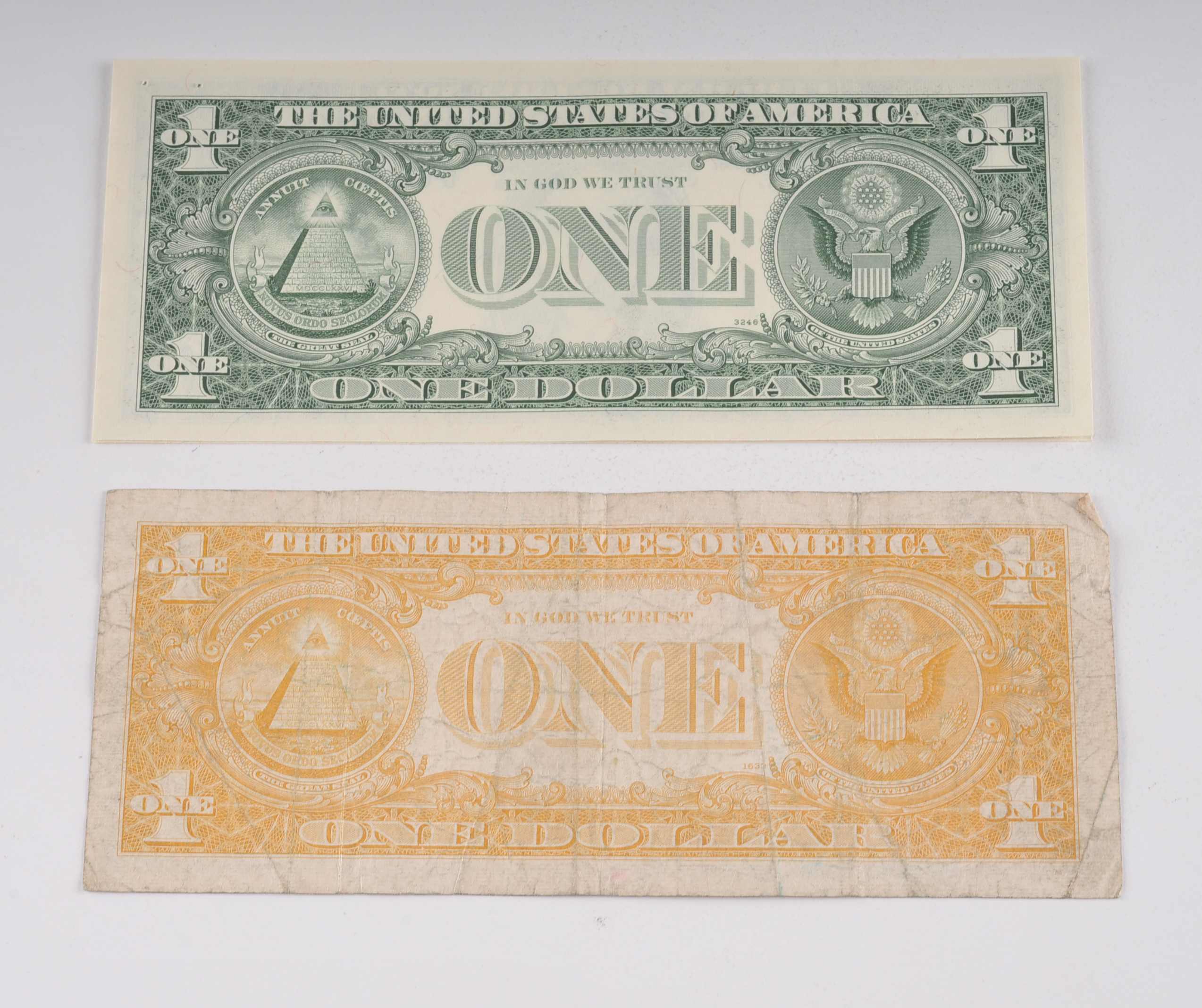 Group of (3) Green seal one dollar federal reserve notes including the following: 1969 D, and (2) 1981