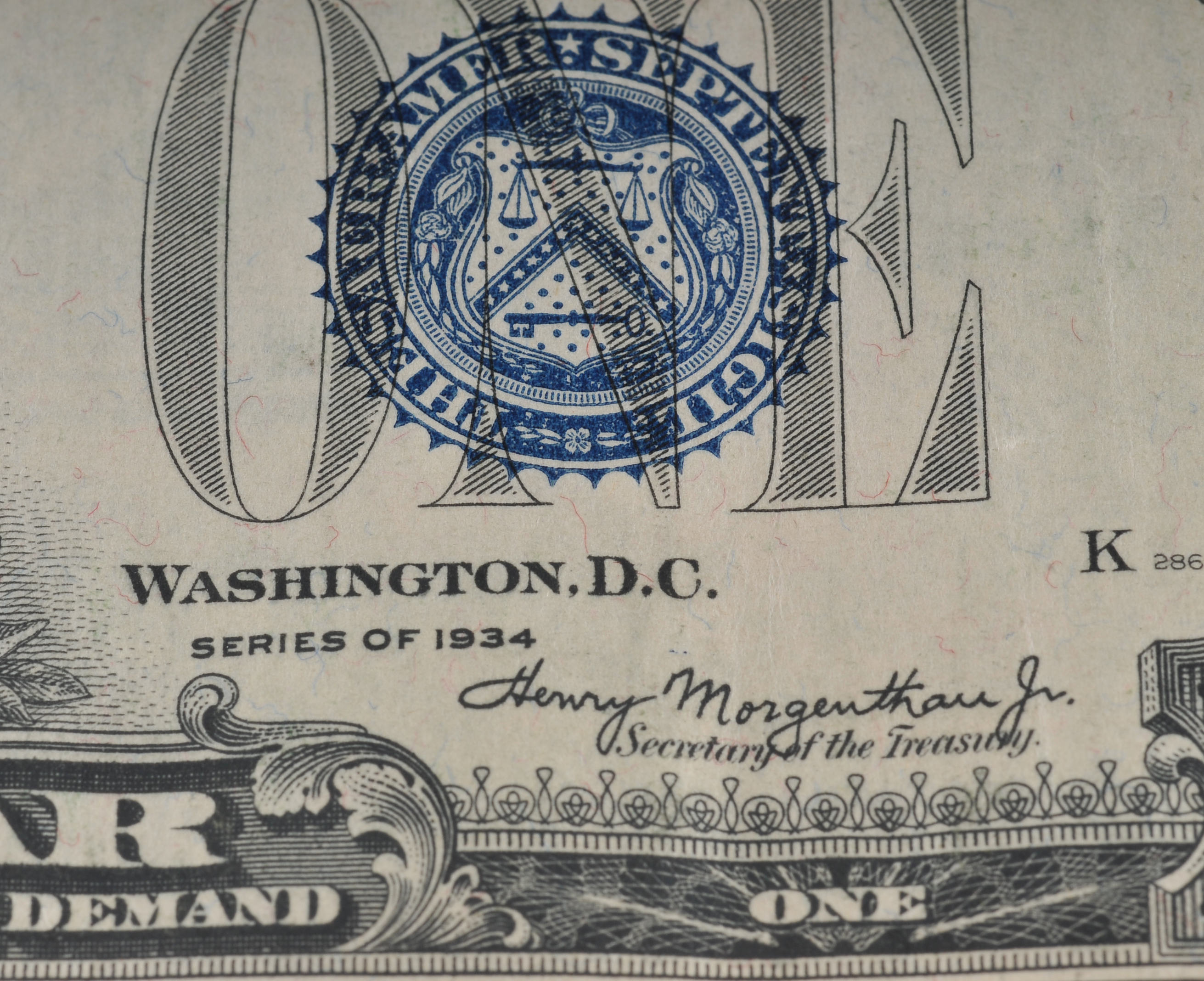 Group of (4) 1934 Blue seal one dollar silver certificates