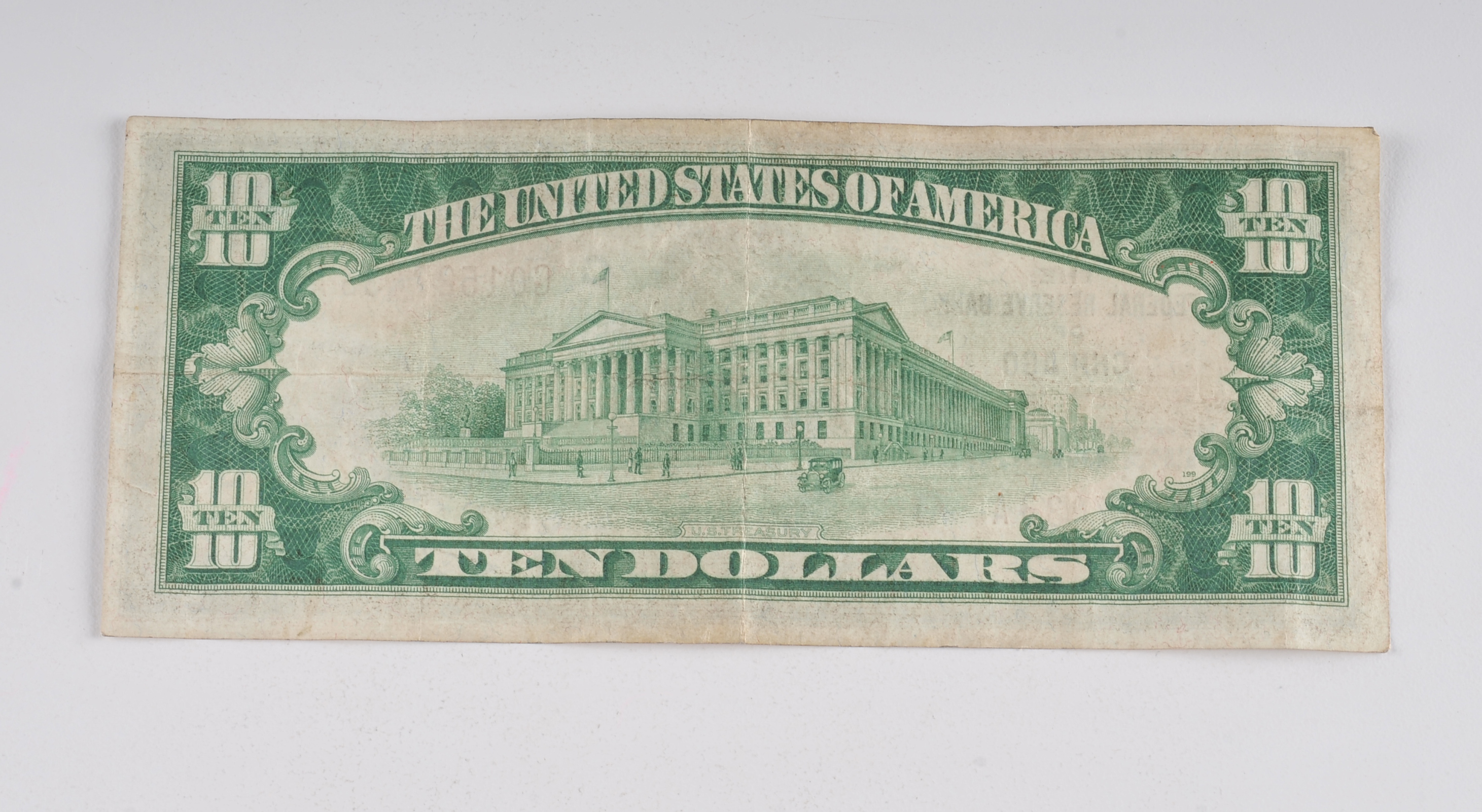 1929 Ten dollar National Currency note with red seal