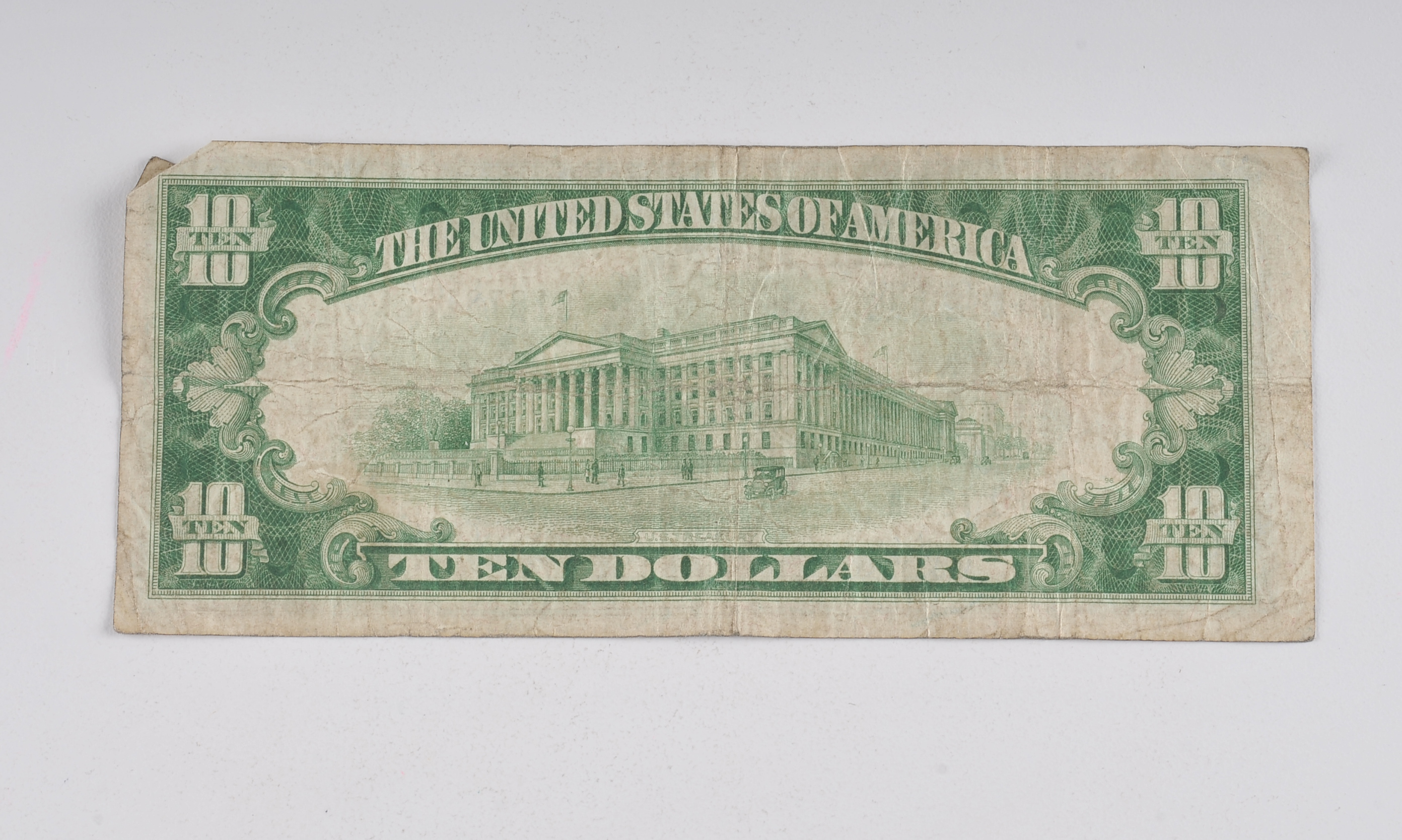 1928 B Ten Dollar Federal Reserve Note with Green seal