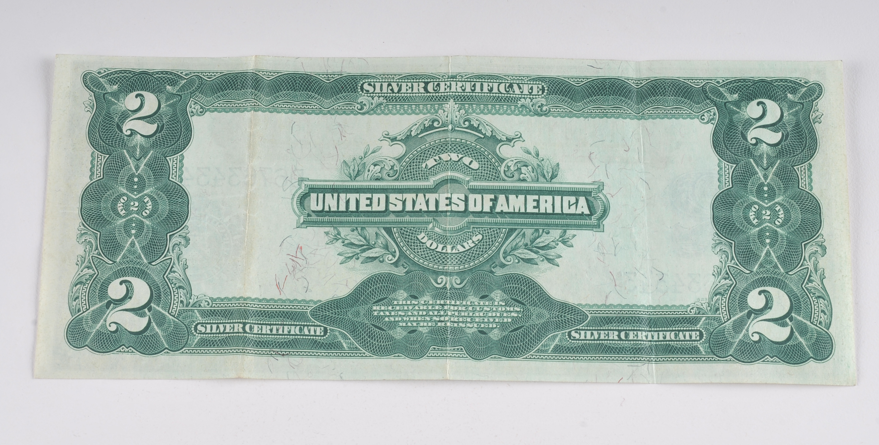 1899 Blue Seal Two Dollar silver certificate