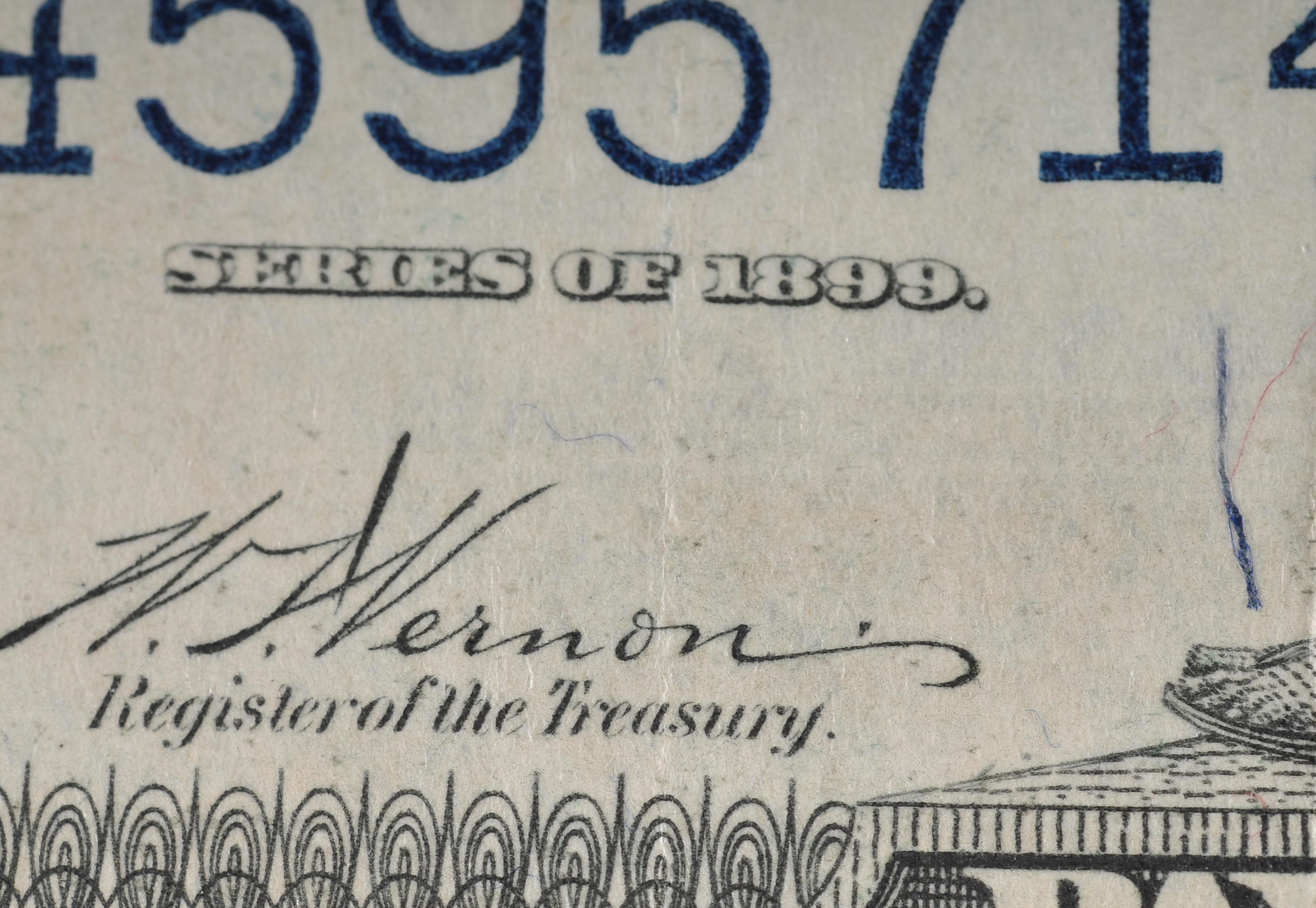 1899 Blue Seal Two Dollar silver certificate