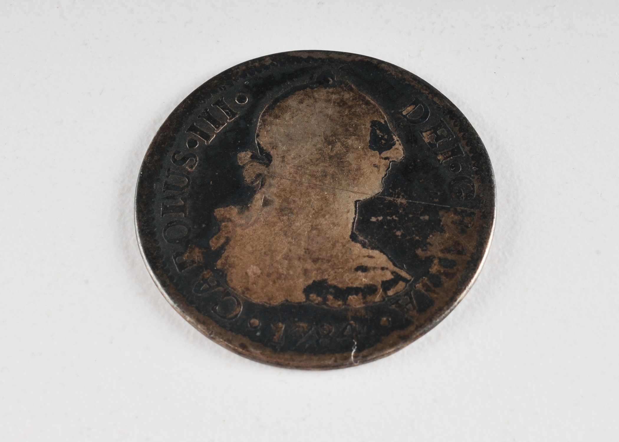 1784 Carolus III Mexican Colonial 2 Reales silver coin