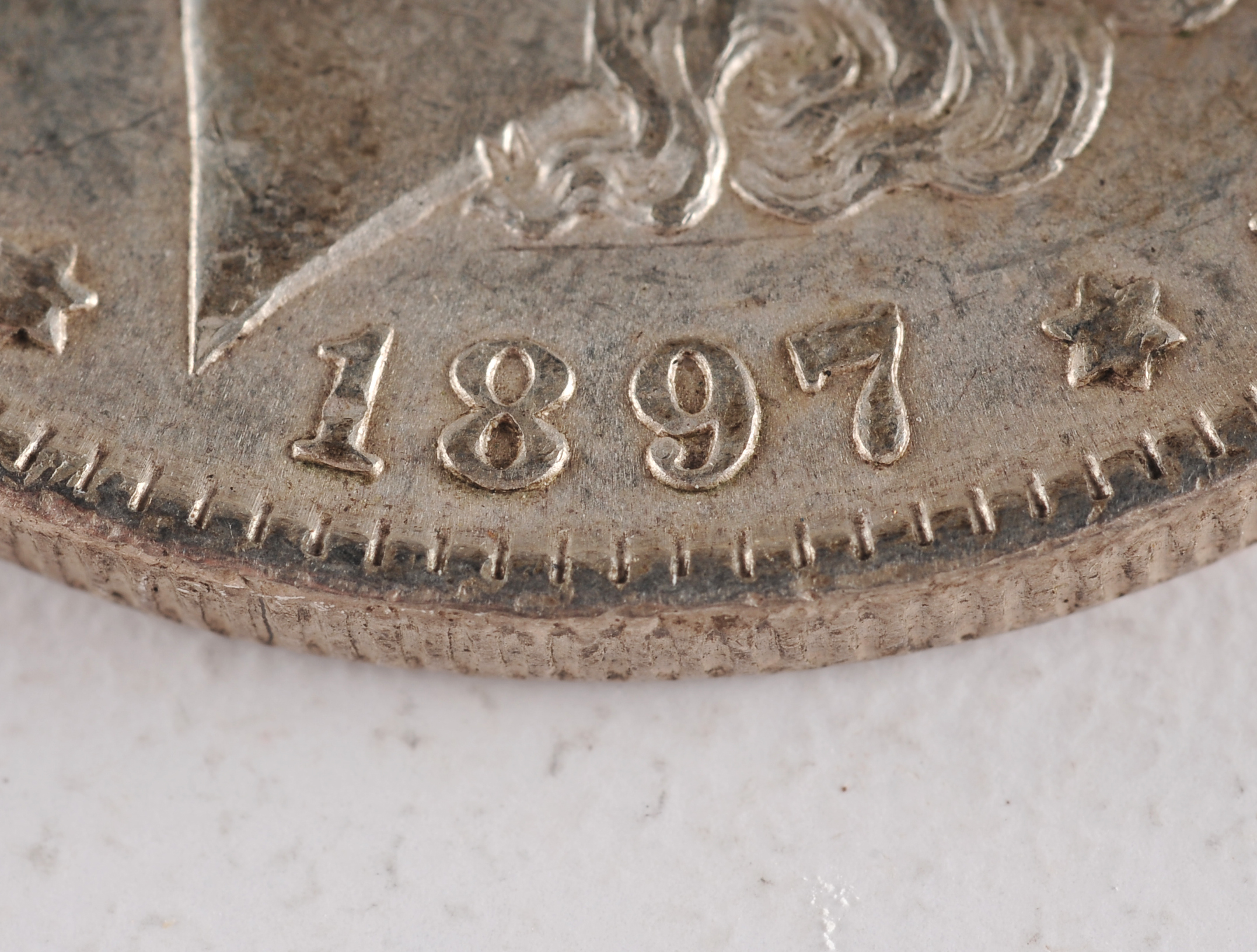 1897 Morgan silver dollar