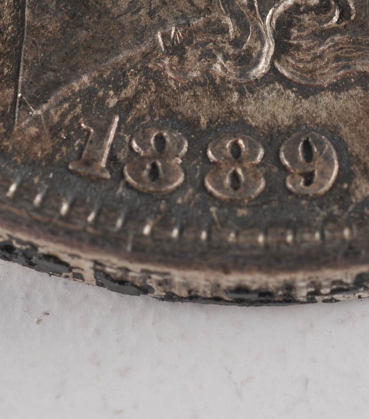 1889 Morgan silver dollar