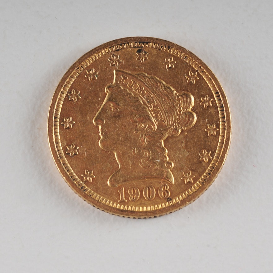 1906 Liberty Head $2 1/2 gold coin