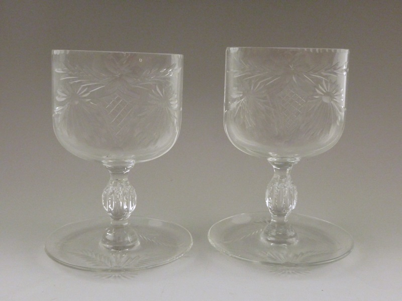 Pair of Crystal Stem Vases 