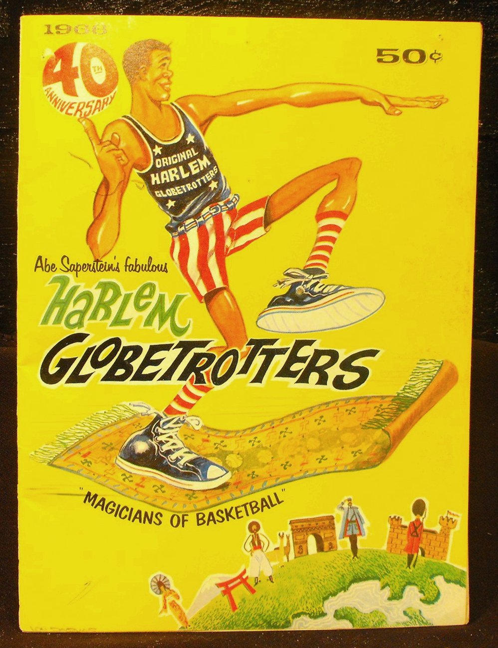 (2) Vintage Harlem Globetrotters Basketball Programs
