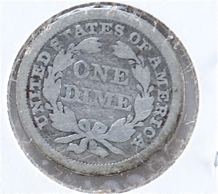 1857 Liberty Seated silver dime