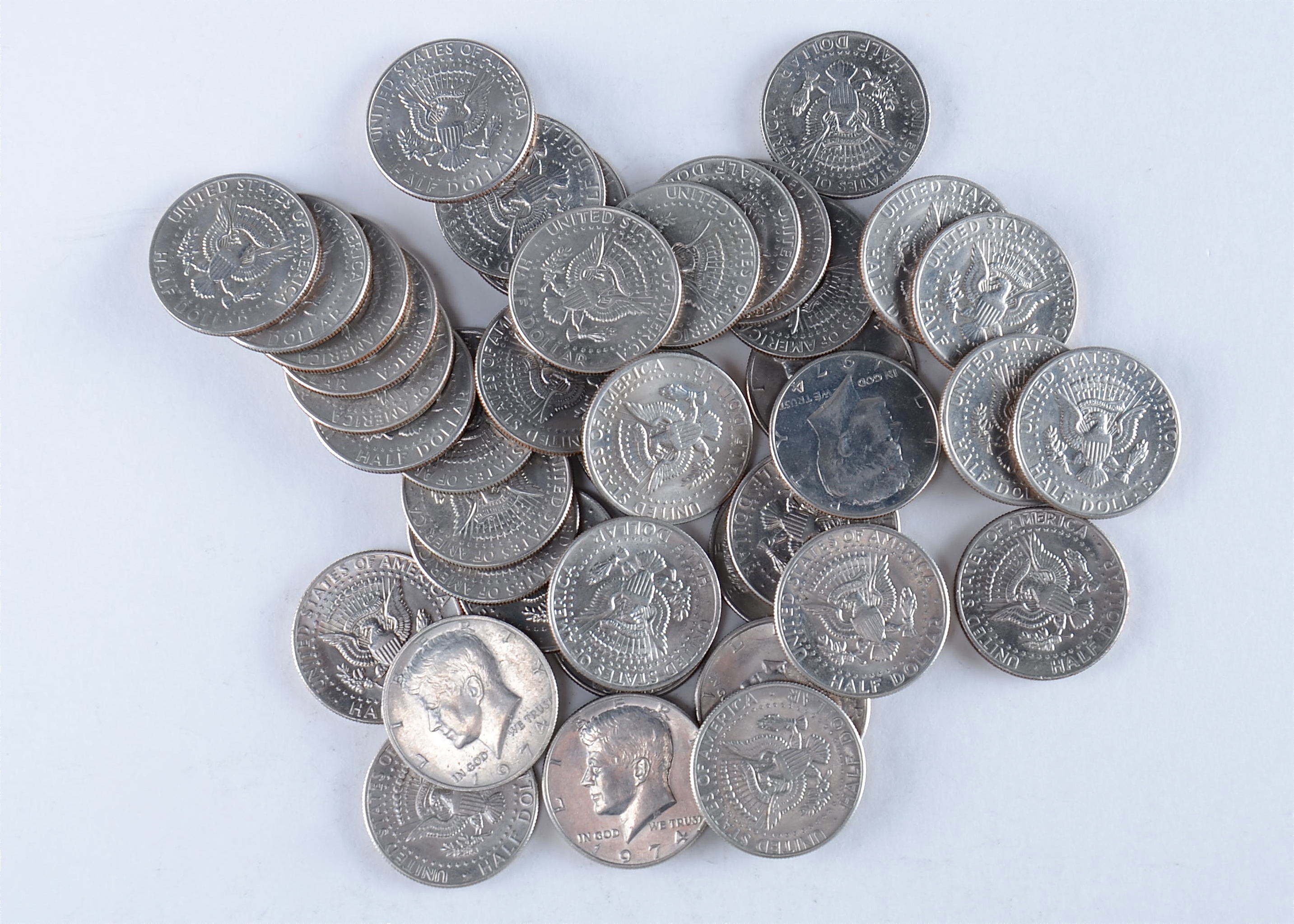 Group of (40) JFK Half dollars including the following: (18) 1973 D, and (22) 1974