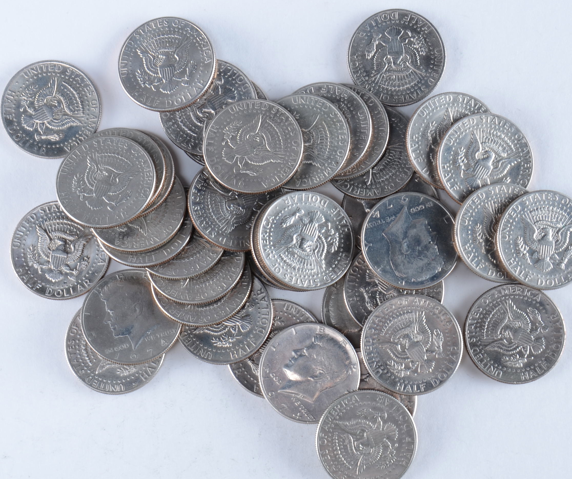 Group of (40) JFK Half dollars including the following: (18) 1973 D, and (22) 1974