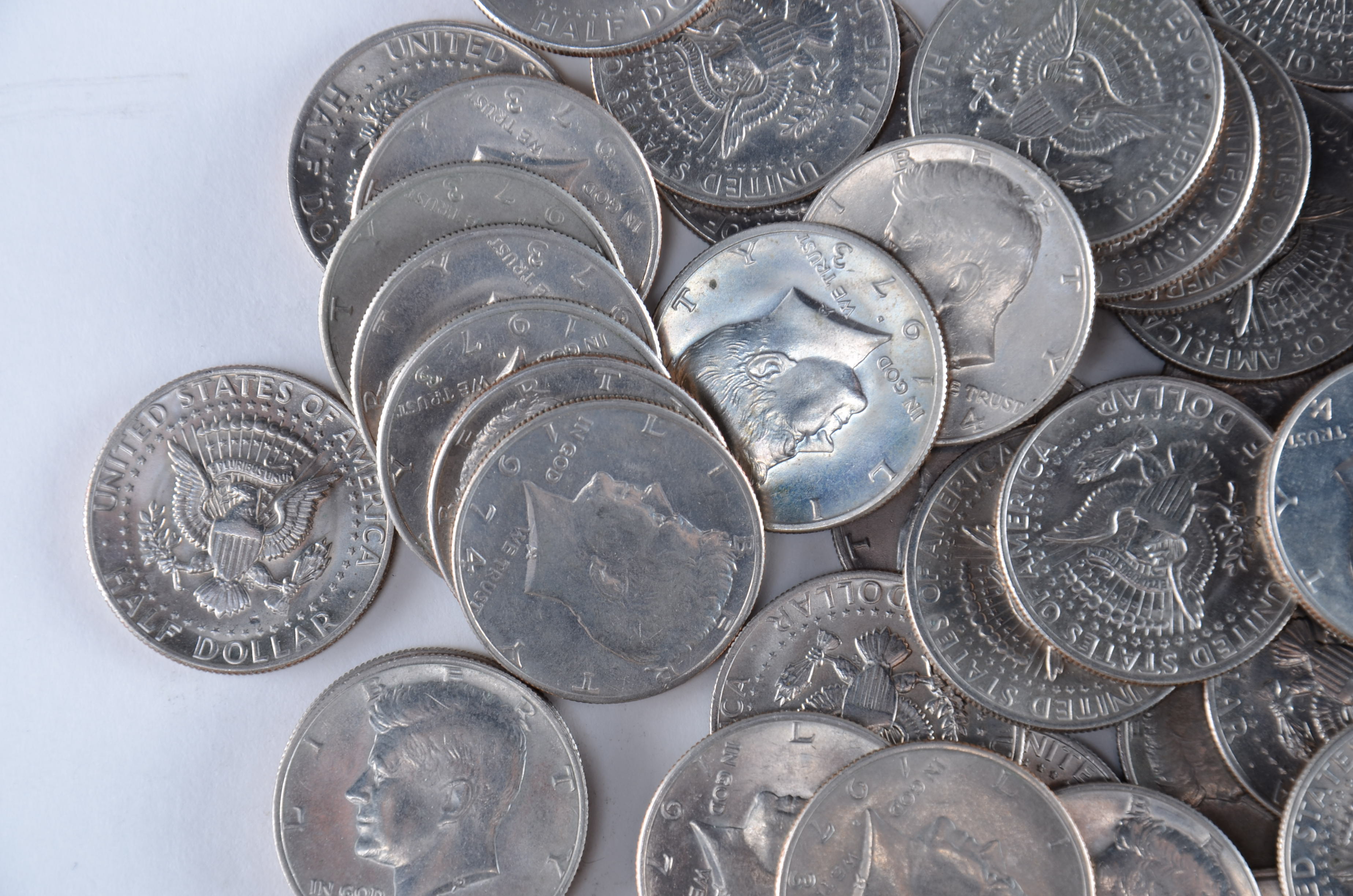 Group of (40) JFK Half dollars including the following: (18) 1973 D, and (22) 1974