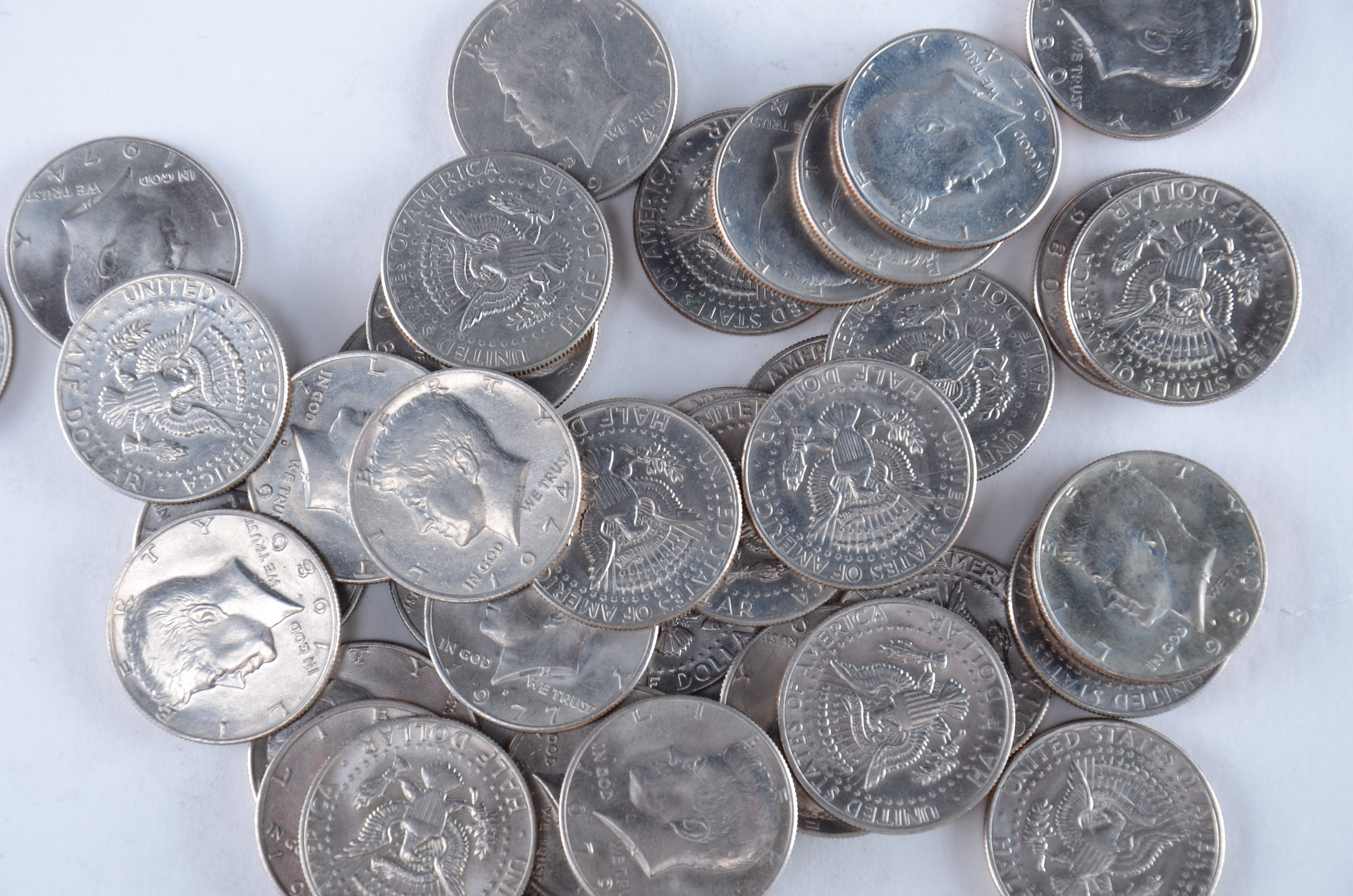 Group of (40) JFK Half dollars including the following: (7) 1974, (10) 1974 D, (4) 1977 D, (6) 1979, (2) 1979 D, (6) 1980, (3) 1980 D, and (2) 1981 D