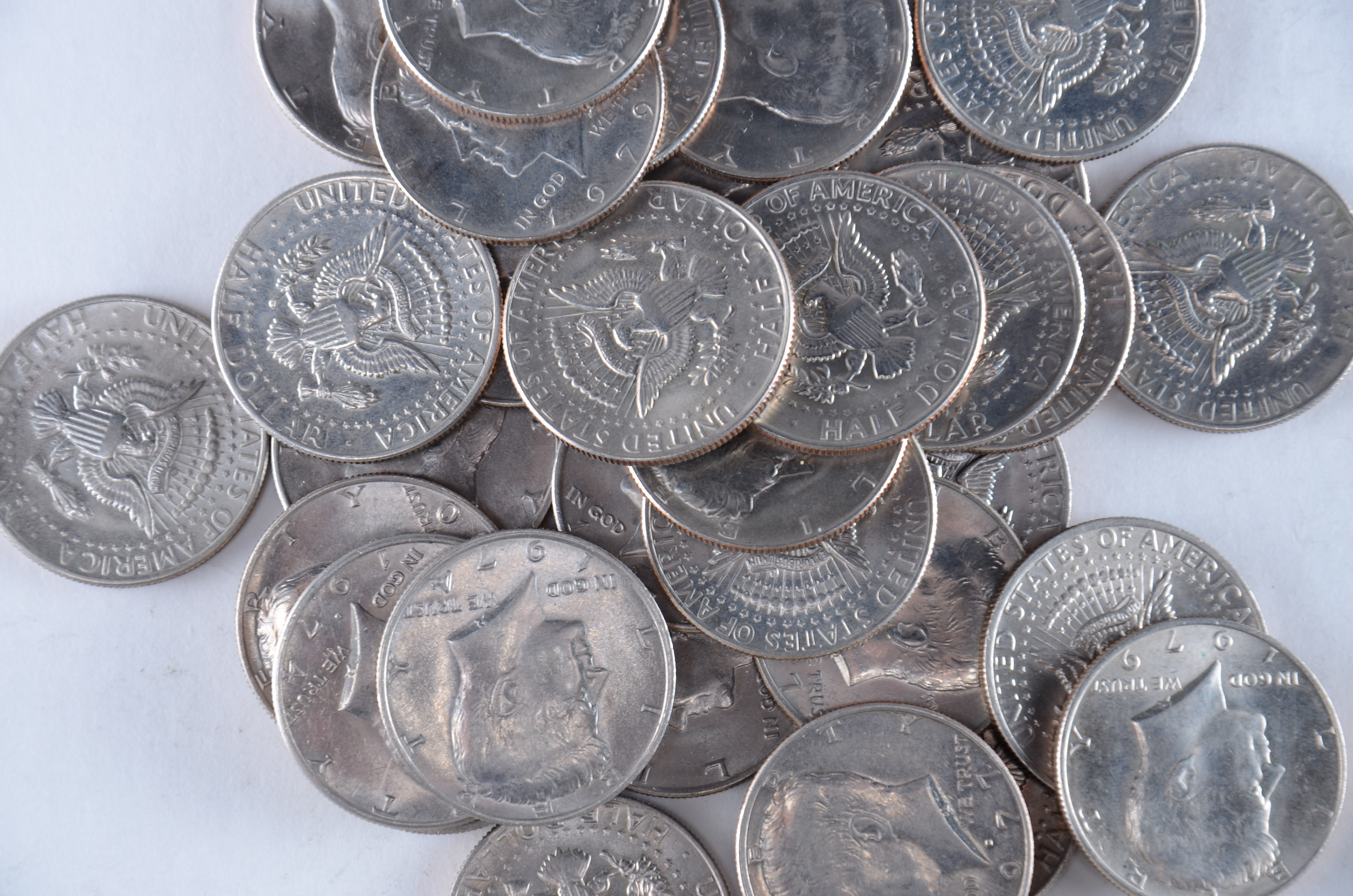 Group of (40) JFK Half dollars including the following: (7) 1974, (10) 1974 D, (4) 1977 D, (6) 1979, (2) 1979 D, (6) 1980, (3) 1980 D, and (2) 1981 D