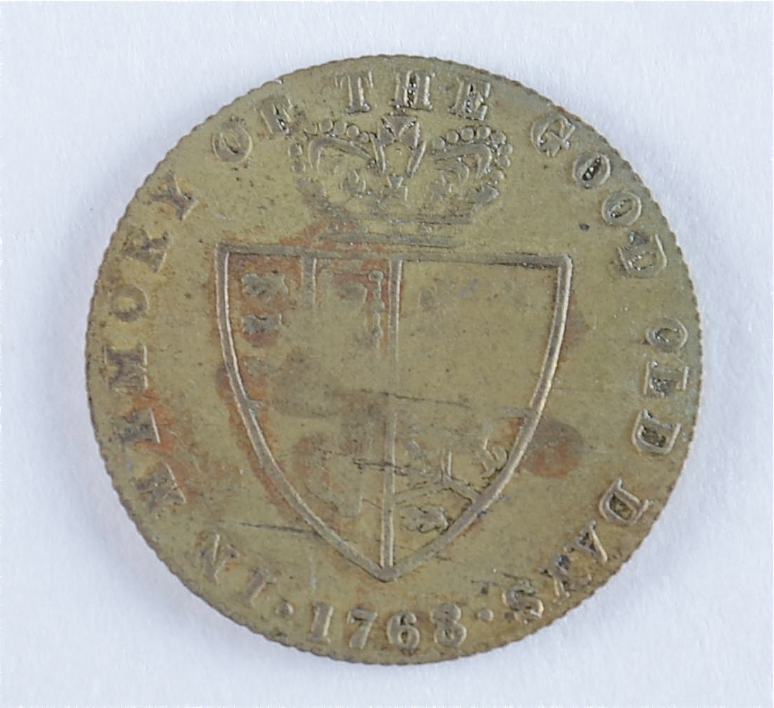 1768 George III "In Memory of the Good Old Days" brass token