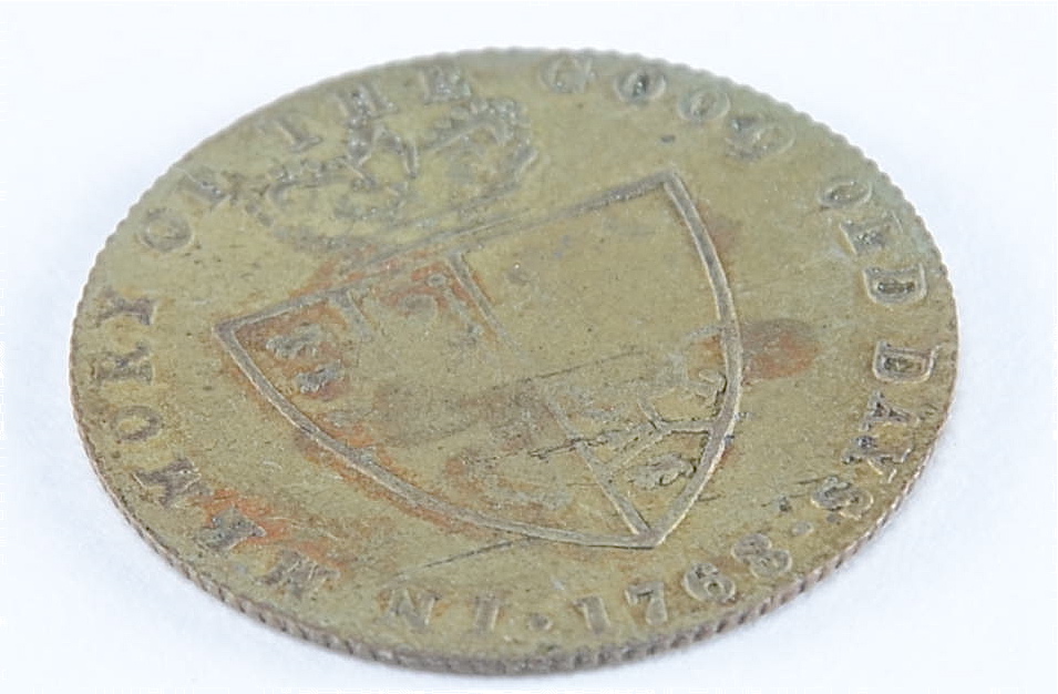 1768 George III "In Memory of the Good Old Days" brass token