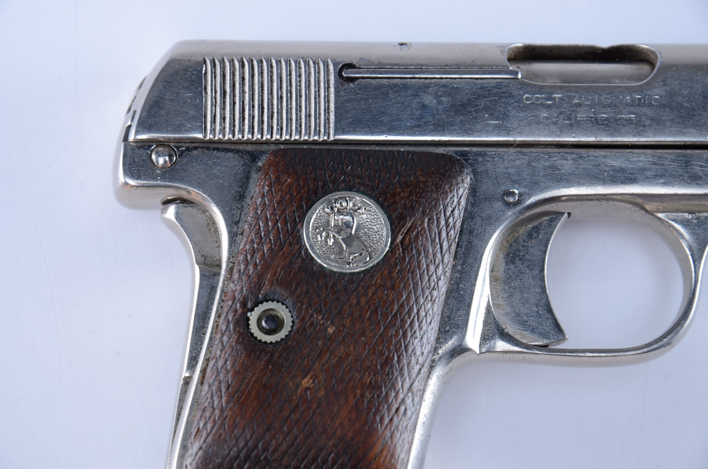 COLT Automatic - Nickel Plated .25 Calibre Hamerless Semi-Auto Pistol