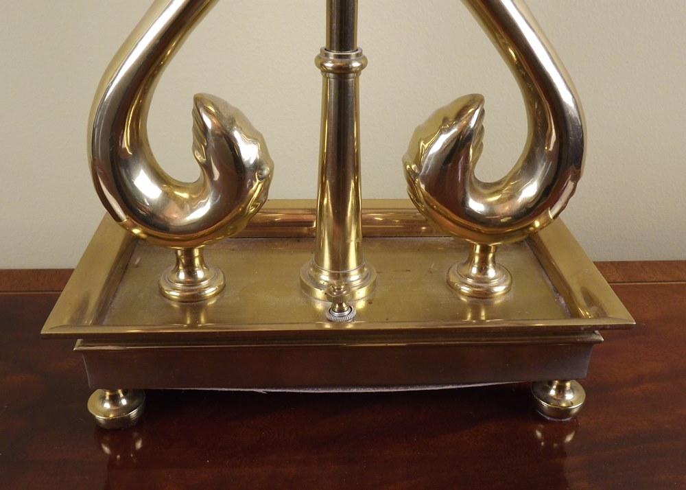 Solid Brass Swan Candlestick Style Table Lamp