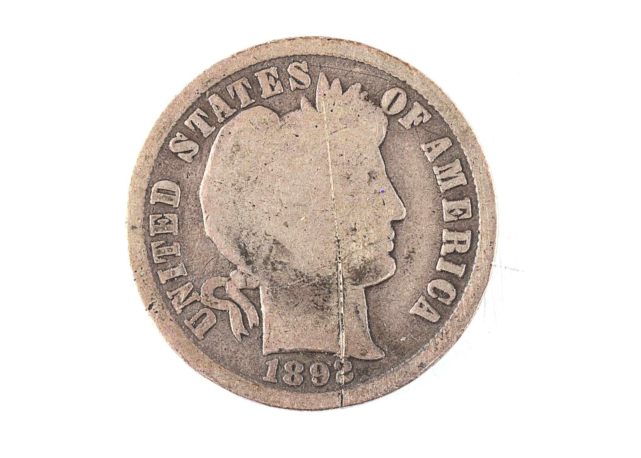 1892 S First year of issue Barber silver dime