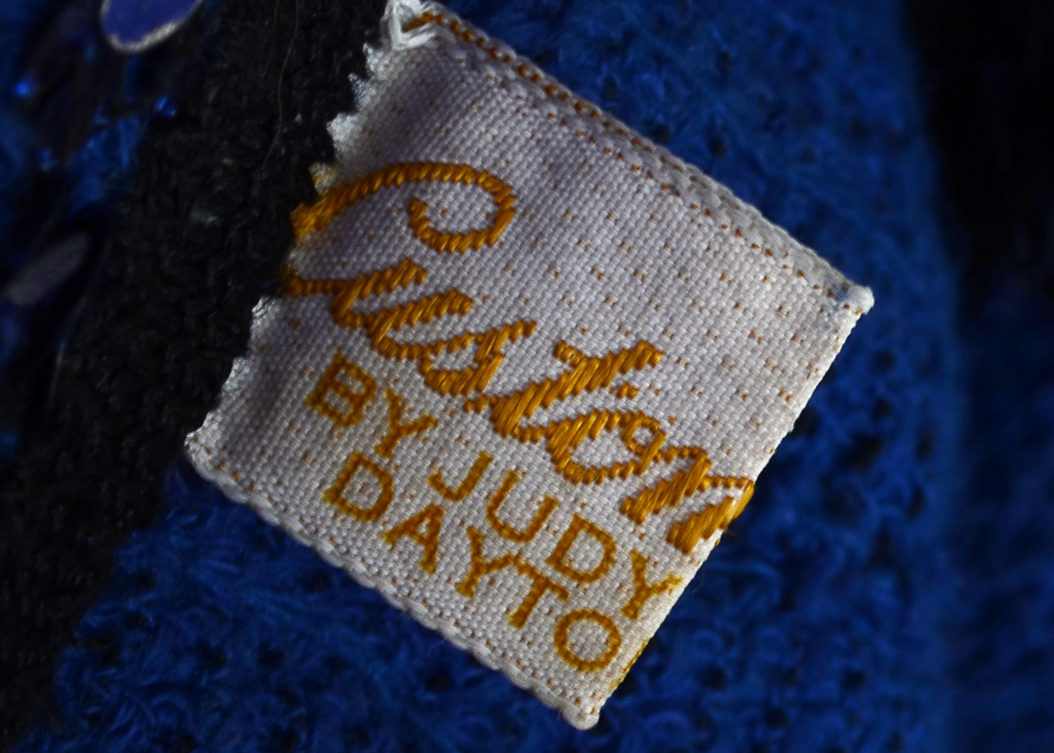 Vintage custom handmade "Mad Hatter" blue sequined costume 