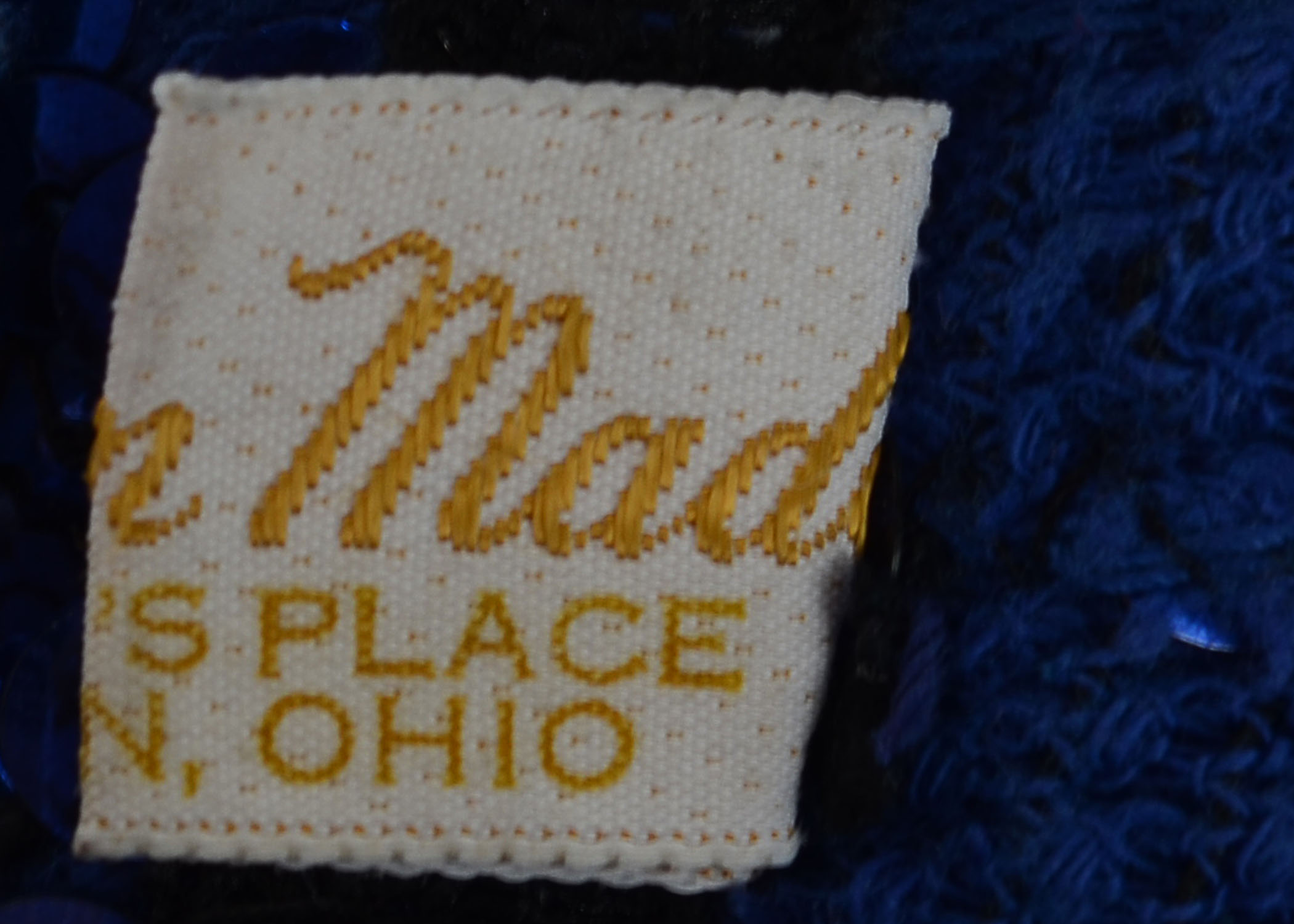 Vintage custom handmade "Mad Hatter" blue sequined costume 