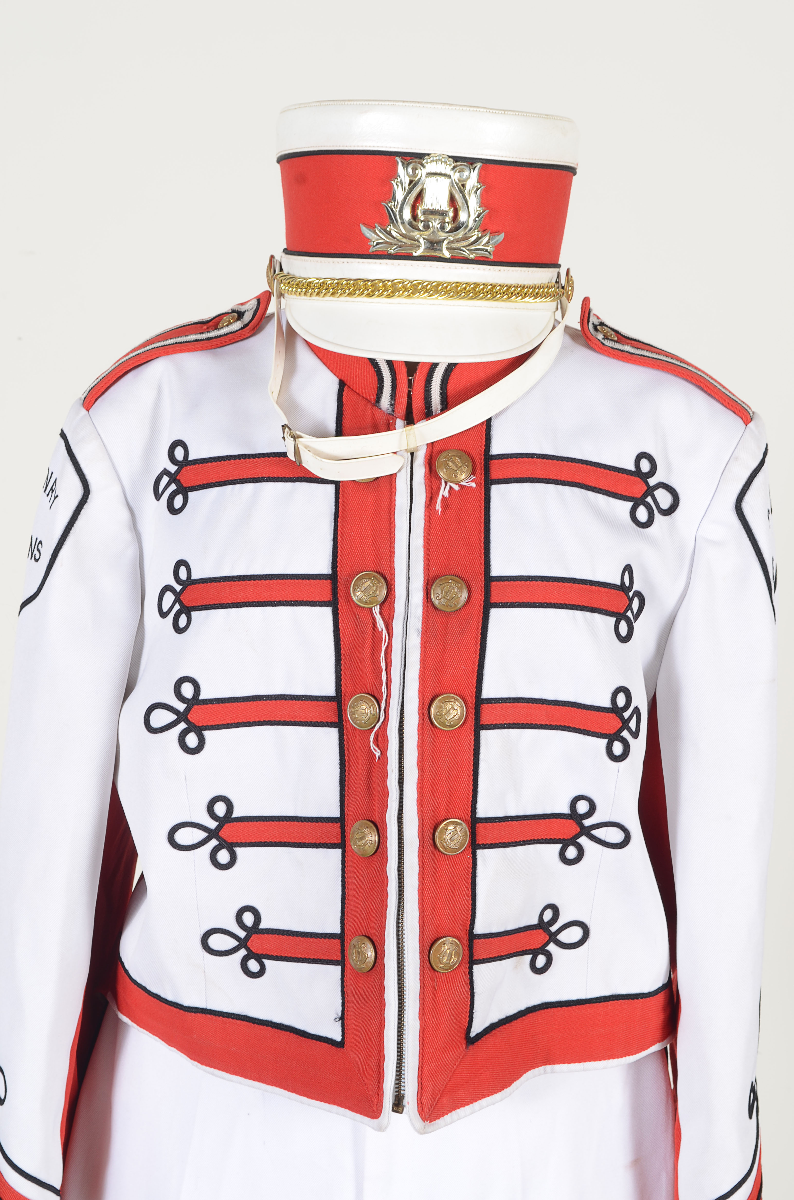 Vintage Muskegon Big Red Band uniform with coordinating hat