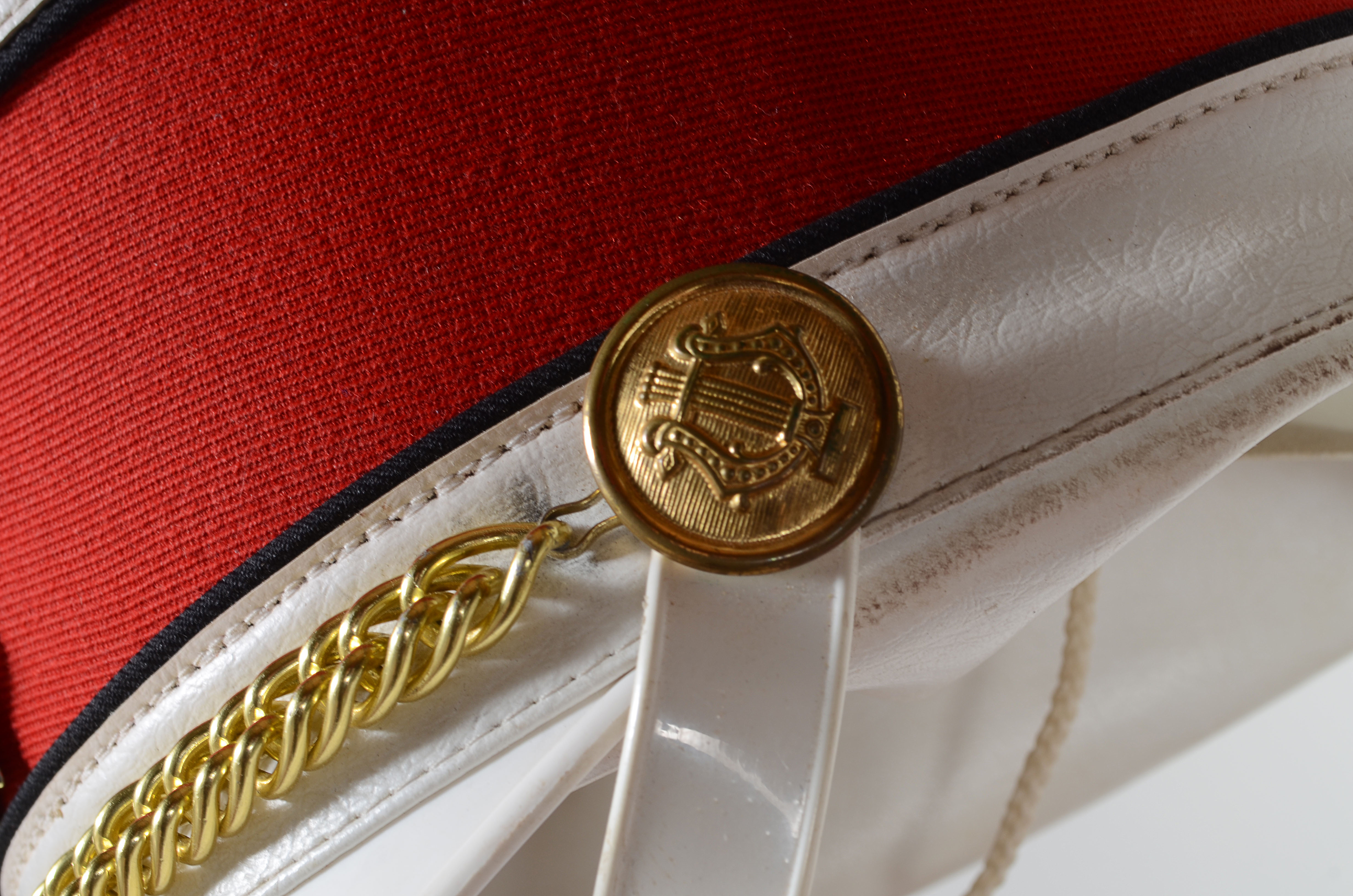 Vintage Muskegon Big Red Band uniform with coordinating hat