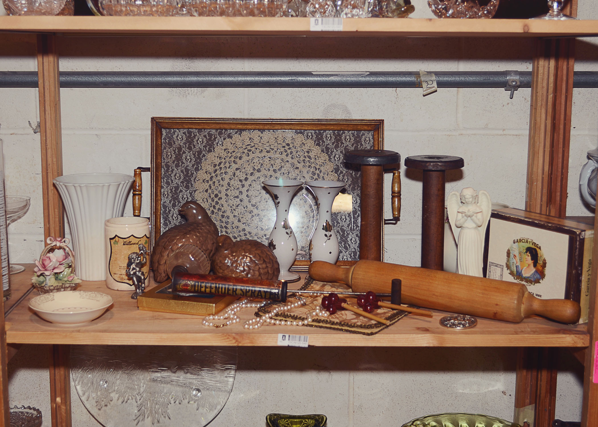 Shelf Lot. Assorted Vintage Decorative Items