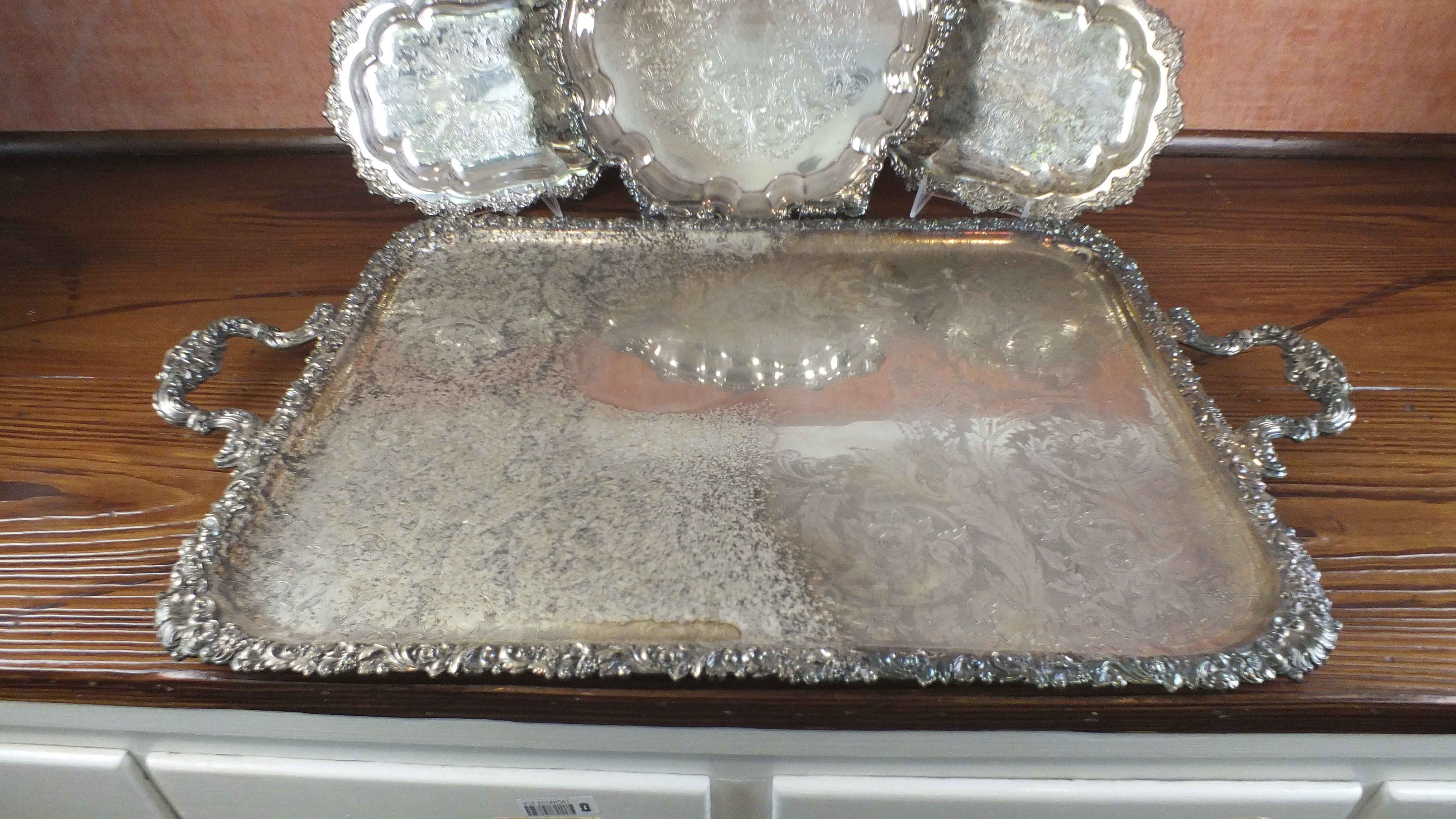 Large Silver Plate Tray and More.