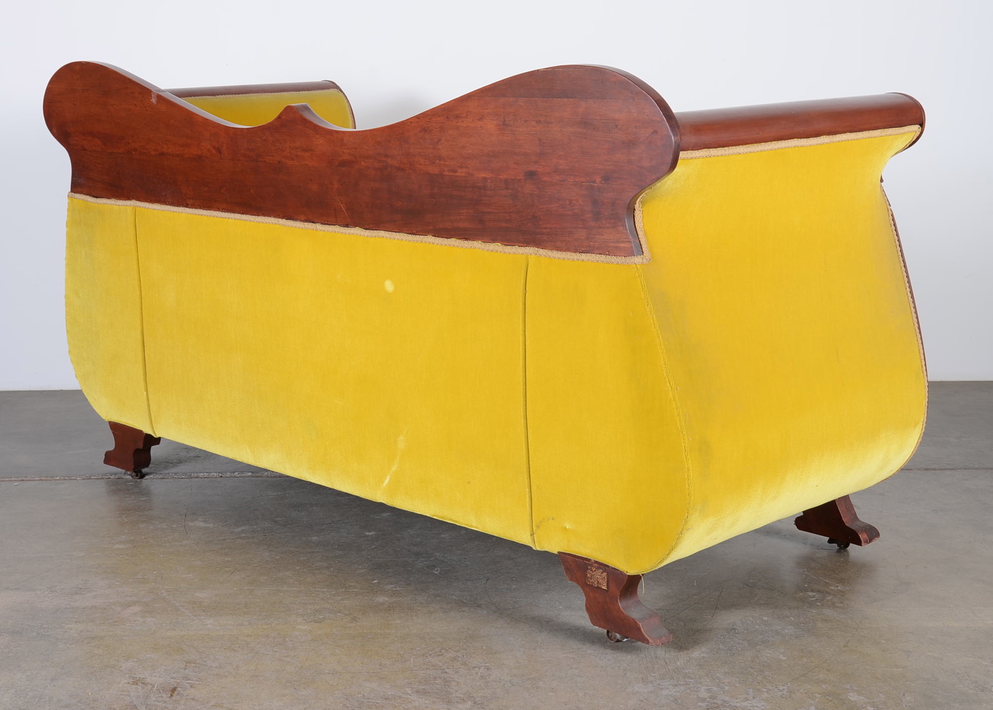 Stunning Victorian Sofa with Citrine Crush Velvet Upholstery