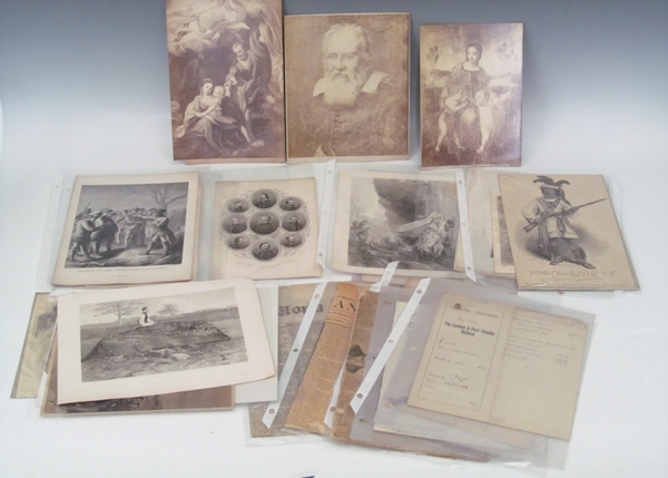 Grouping of Book Plate Prints & Ephemera