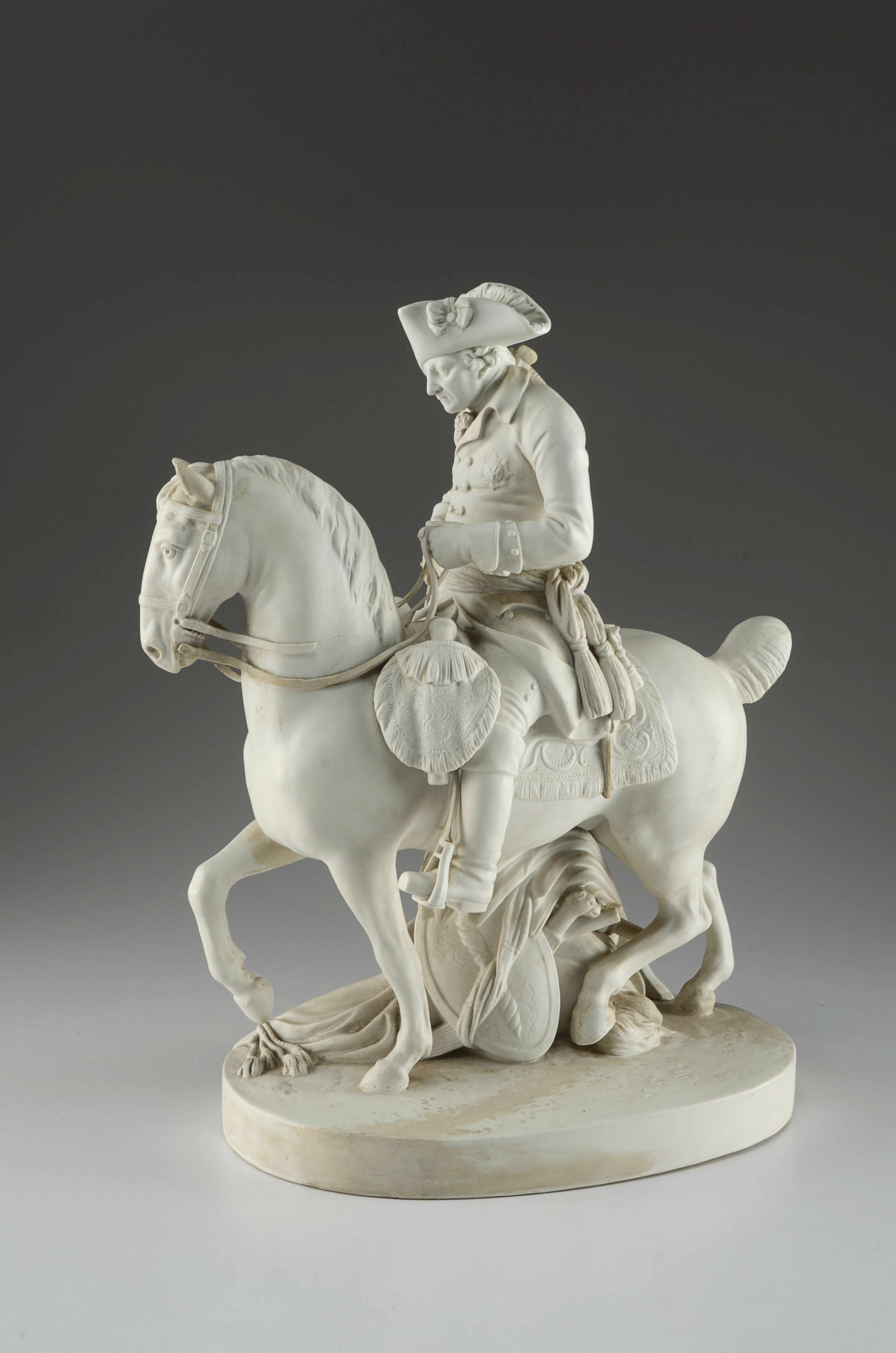 Amazing Unglazed KPM Porcelain Frederick the Great Statue