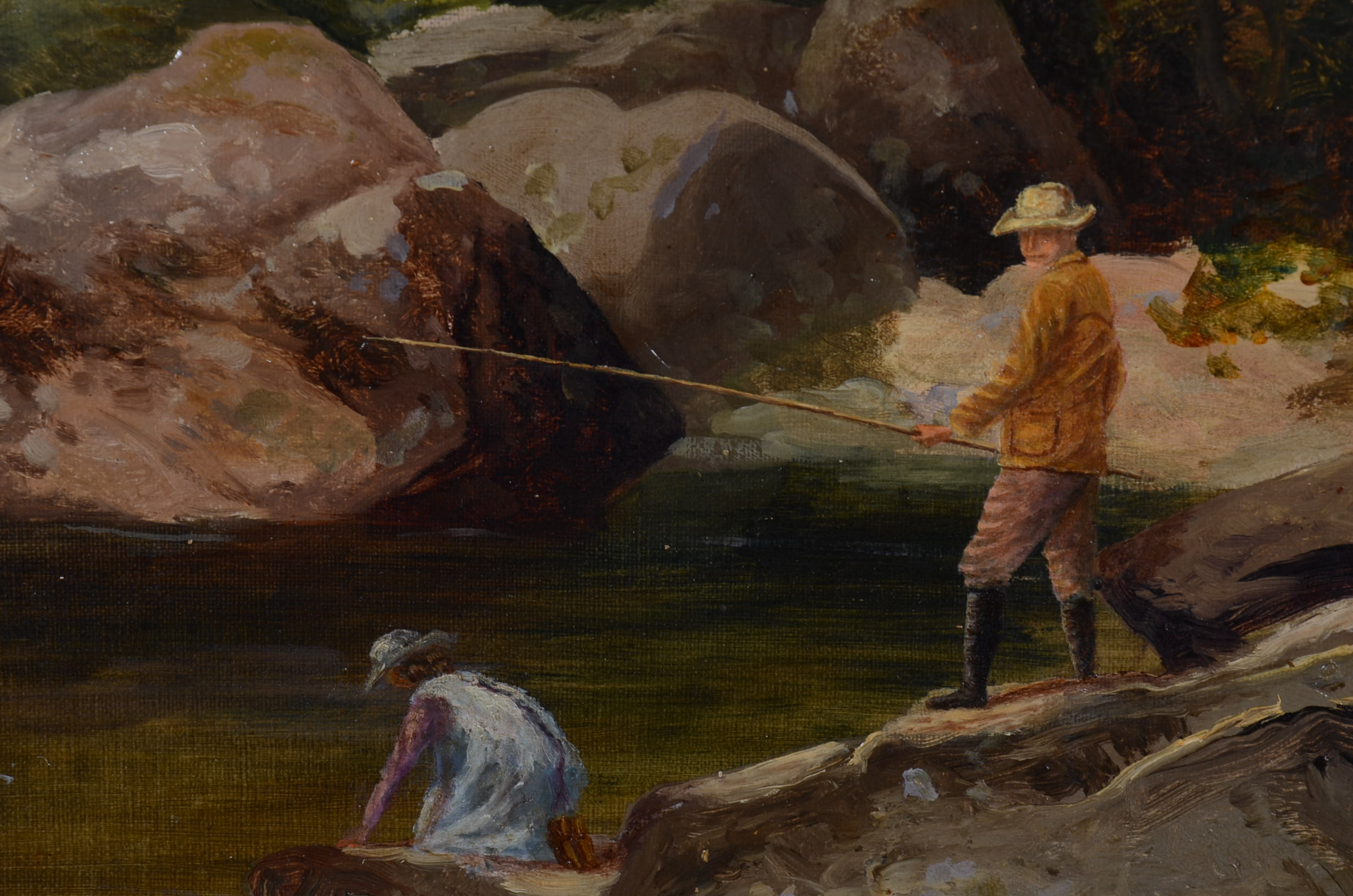Original A.B. Holte Painting "Scottish Fishing"