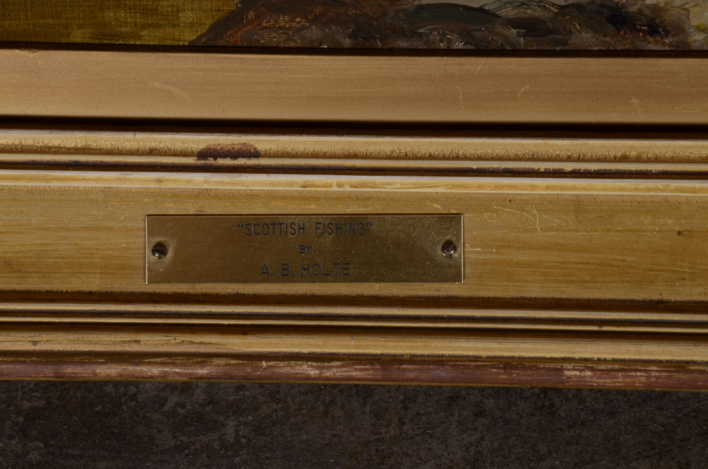 Original A.B. Holte Painting "Scottish Fishing"